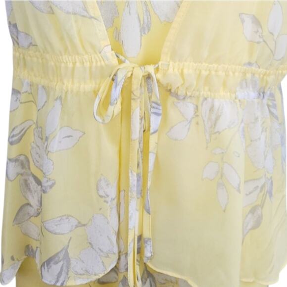 Sandra Darren 2 PC Set Floral Midi Dress + Asymmetrical Jacket Size 12 Yellow - Picture 5 of 13